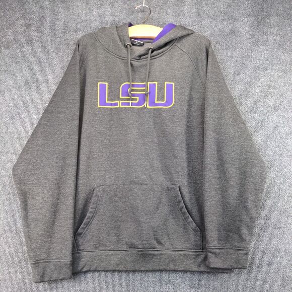 Colosseum Mens Pullover Hoodie Gray XL LSU Louisiana State University Collegiate - Picture 2 of 14